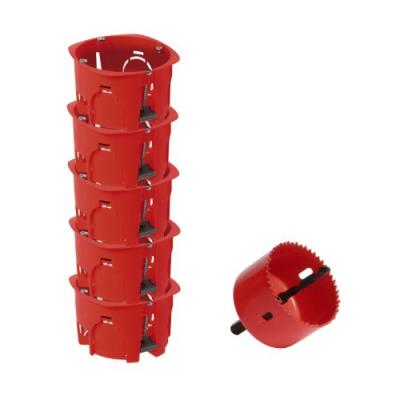 DEBFLEX Lot 5 bo&icirc;tes d'encastrement cloison s&egrave;che + scie cloche
