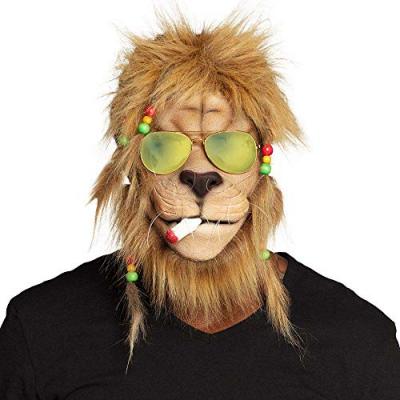 BOLAND  00137 Rasta Lion Masque de T&ecirc;te avec Cheveux et Lunettes Unisexe Taille Unique Adulte