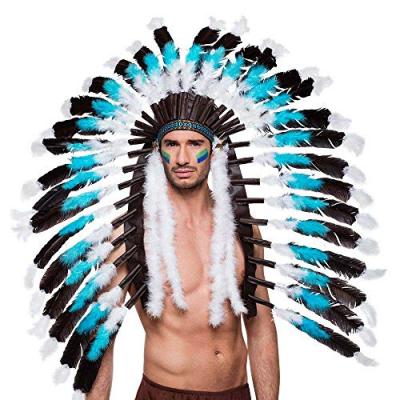 BOLAND BV Coiffe grand chef indien bleue adulte