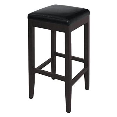 Tabouret de bar haut en simili cuir noir Bolero - x 2