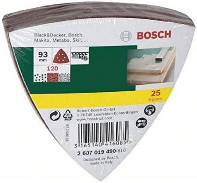 BOSCH Set de 25 Abrasifs Delta 93 mm 2607017109 