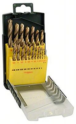 BOSCH Set de 19 forets &agrave; m&eacute;taux  HSS-TIN 2607017152 1 &agrave; 10 mm