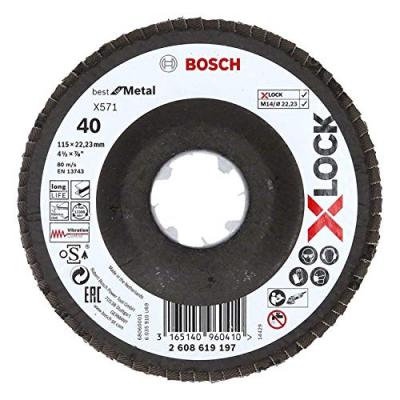BOSCH  X-lock X571 B 115 Mm Concave Fv G40 Metal Shim Disc Clair