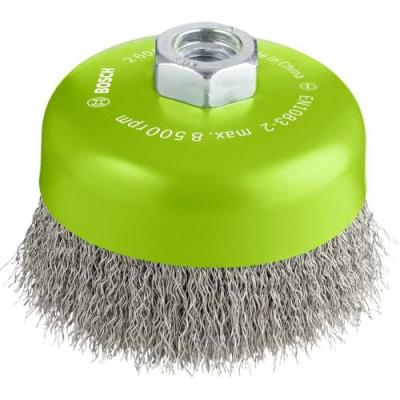 BOSCH  Brosse boisseau, inoxydable 100 mm, 0,3 mm, M14