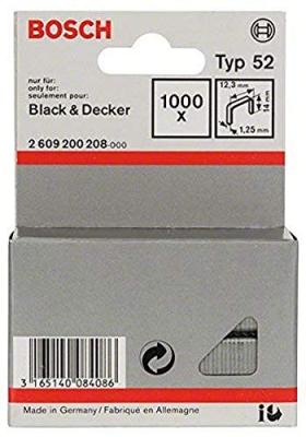 BOSCH Agrafes &agrave; fil plat type 52, 12,3 x 1,25 x 14 mm  2609200208