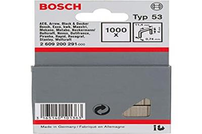 BOSCH  2609200291 Agrafes 11,4 / 4 Mm 1000 Pi&egrave;ces Type 5