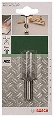BOSCH Fraise conique &agrave; lamer hss &agrave; 5 taillants din 335 Diam&egrave;tre 12 Queue 8 mm - 