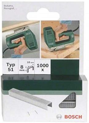 BOSCH  2609255831 Set De 1000 Agrafes &agrave; Fil Plat Type 51 Largeur 10 Mm Epaisseur 1 Mm Longueur 6 Mm
