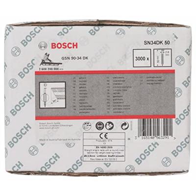 GENERIQUE Bosch Clou en bande t&ecirc;te D SN34DK 50 2,8 mm, 50 mm, m&eacute;tallique, lisse