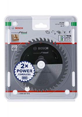 BOSCH  Lame de scie circulaire Standard for Wood pour scies sans fil 140x1.5/1x20, T42 - 2608837672