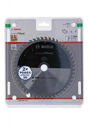 BOSCH  Lame de scie circulaire Standard for Wood pour scies sans fil 184x1.6/1.1x20, T48 - 2608837703
