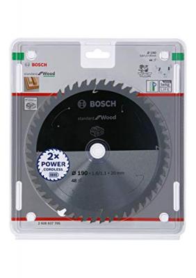 BOSCH  Lame de scie circulaire Standard for Wood pour scies sans fil 190x1.6/1.1x20, T48 - 2608837705