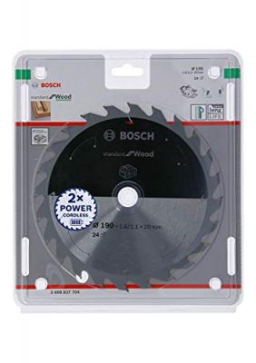 BOSCH  - Lame de scie circulaire standard pour bois, 190x1.6 / 1.1x20, 24 dents