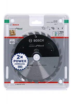 BOSCH Lame de scie circulaire standard pour bois, 160x1.5 / 1x20, 24 dents - 