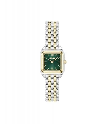 BOSS  Montre avec cadran vert et bracelet bicolore Couleur argent&eacute;e pcs. Women