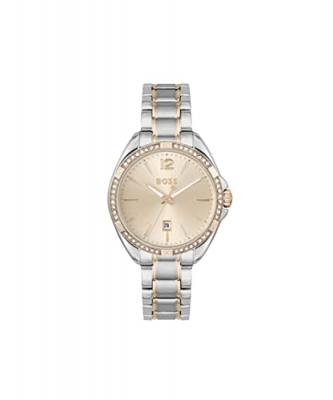 HUGO BOSS BOSS Montre &agrave; affichage analogique or rose / argent / blanc