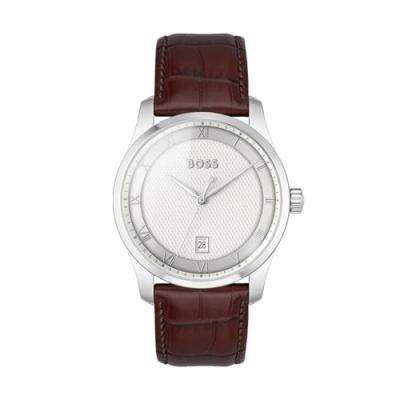 HUGO BOSS Montre Homme Boss Principle 1514114 - Bracelet Cuir Marron