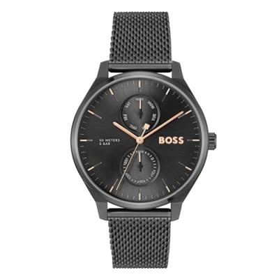 BOSS Montre Homme  Tyler 1514105 - Bracelet Acier Noir