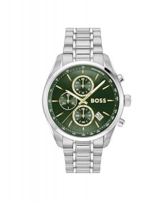 BOSS  Montre &agrave; cadran vert et bracelet en acier Couleur argent&eacute;e pcs. Men