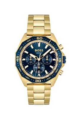 HUGO BOSS Montre  Energy 1513973 bracelet en acier dor&eacute; jaune
