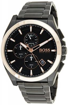 HUGO BOSS BOSS Montre Chronographe &agrave; Quartz pour Homme avec Bracelet en Acier Inoxydable Noir - 1513885