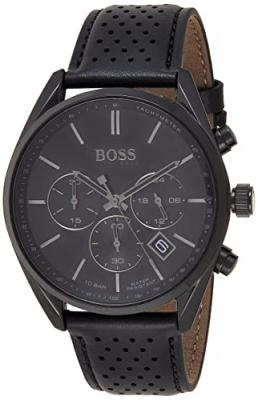 HUGO BOSS  - Montre Hommes - Quartz Chronographe - Bracelet Cuir Noir - 1513880