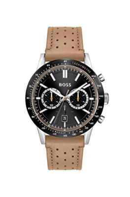 HUGO BOSS BOSS Unisexe-Adultes Analogique Quartz Montre modele 1513964 avec Bracelet en Cuir