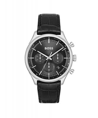 BOSS Montre Homme  Gregor - 1514049 Bracelet Cuir Noir