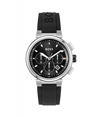 BOSS  Montre Chronographe &agrave; Quartz pour Homme avec Bracelet en Silicone Noir - 1513997