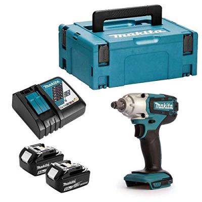 MAKITA Boulonneuse &agrave; chocs + 2 batteries 18V 5Ah Li-Ion + Coffret Makpac