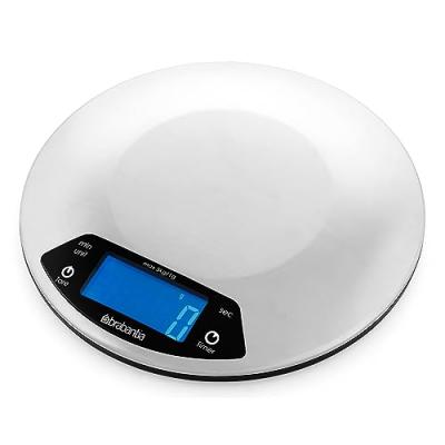 BRABANTIA  Balance de cuisine digitale - Matt Steel - 2,3 x 20 cm rond