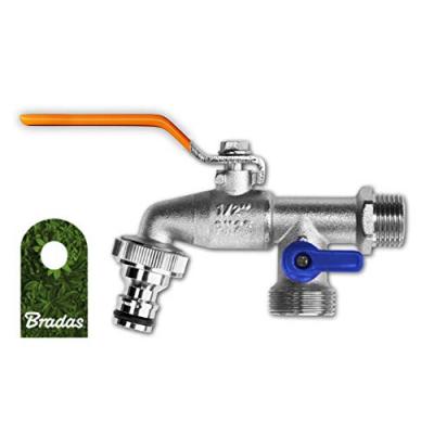 BRADAS  GKK0512 Double Robinet 3 x 5 x 2&nbsp;cm Argent&eacute;