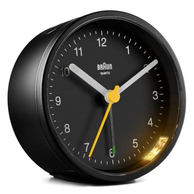 BRAUN HORLOGE ANALOGIQUE NOIRE 7.6x7.6x3.5cm BC-12-B 