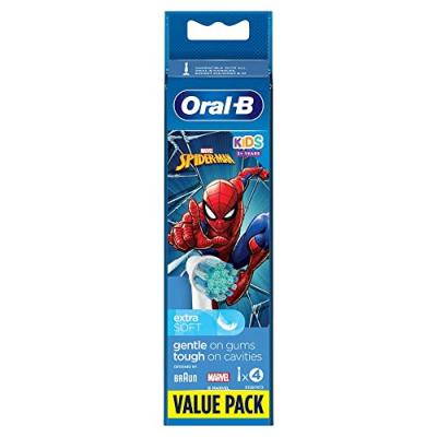 ORAL B Braun Eb10-4ffs Sw Spiderman Electric Brush Replacement 4 Units Clair