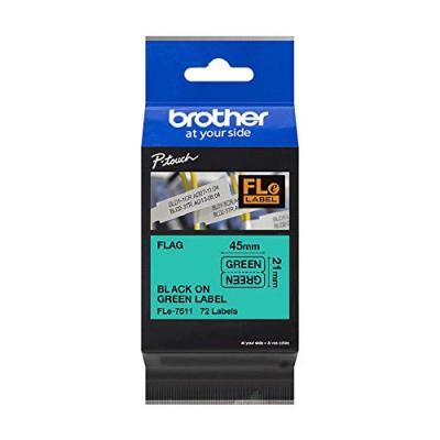 BROTHER  Etiquettes Noir sur vert Original FLe-7511