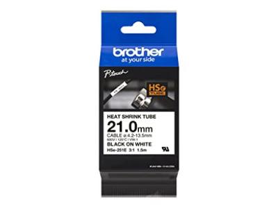 BROTHER  Gaine thermo-r&eacute;tractable HSE-251E - Noir sur blanc