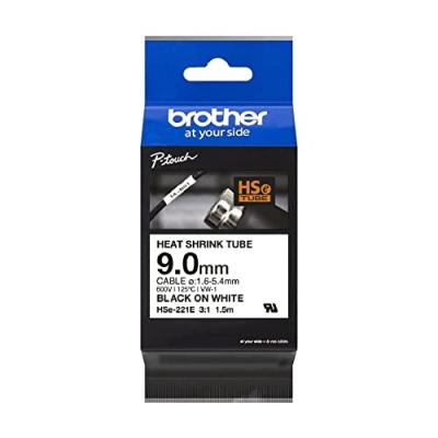 BROTHER  Gaine thermo-r&eacute;tractable HSE-221E - Noir sur blanc