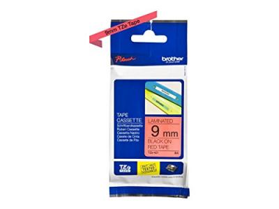  Brother - TZE421 - Ruban lamin&eacute; et pr&eacute;d&eacute;coup&eacute; - 9 mm - Noir/Rouge