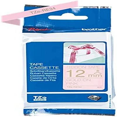 BROTHER Ruban  - TZERE34 - Or sur Rose 12mm - Qt 1