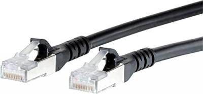 METZ CONNECT 1308457000-E RJ45 C&acirc;ble r&eacute;seau, c&acirc;ble patch CAT 6a S/FTP 7.00 m noir avec cliquet dencastrement 
