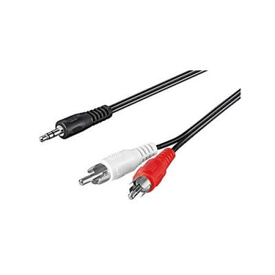 GOOBAY C&acirc;ble Adaptateur Audio AUX, Prise Jack 3.5mm vers Cinch M&acirc;le St&eacute;r&eacute;o, CU, Noir, 10m Longueur de C&acirc;ble