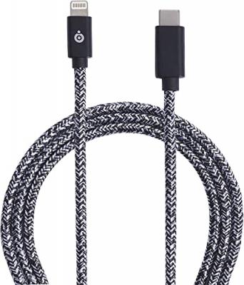 BIGBEN CONNECTED C&acirc;ble tiss&eacute; USB C/Lightning 2 m 3A Noir Bigben - Neuf