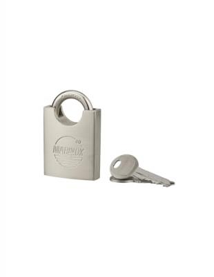 THIRARD  - Cadenas &agrave; cl&eacute; Marinox, inox, exterieur, anse prot&eacute;g&eacute;e inox, 40mm, 2 cl&eacute;s