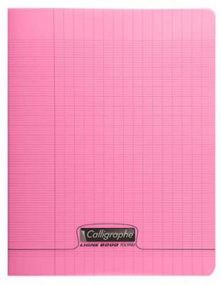 CALLIGRAPHE Cahier -  - POLYPRO 24x32 cm - 48 pages - 90g - Grands carreaux Sey&egrave;s - Rose 