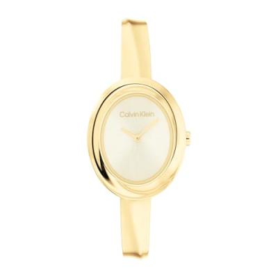 CALVIN KLEIN WATCHES Montre Femme Calvin Klein Montres Twisted Bezel - 25100056 Bracelet Acier Dor&eacute;