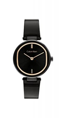 CALVIN KLEIN  pour femme. Elevated Analogue Watch noir 
