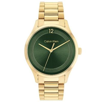 CALVIN KLEIN . Montre chronographe analogique Ck Iconic plaqu&eacute;e or