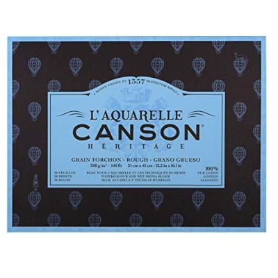 CANSON Bloc De Papier L Aquarelle H&eacute;ritage , Grain Torchon 300 G Sur M&sup2; , 20 Feuilles