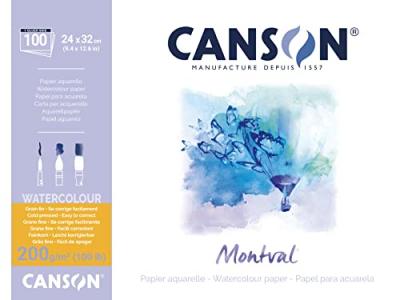 CANSON  Bloc 100 Feuilles Papier Dessin "Montval" 240 X 320 Mm 200 G