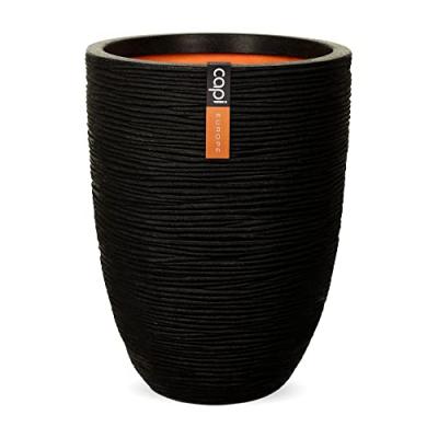 CAPI  Pot &agrave; fleurs Nature Rib &Eacute;l&eacute;gant bas 36 x 47 cm Noir KBLR782
